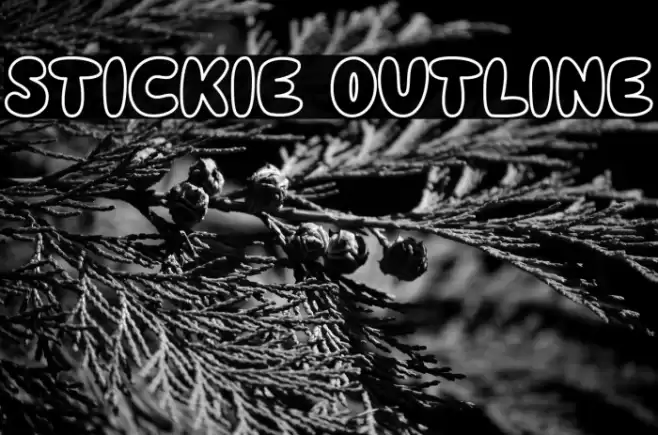 Stickie Outline Font examples