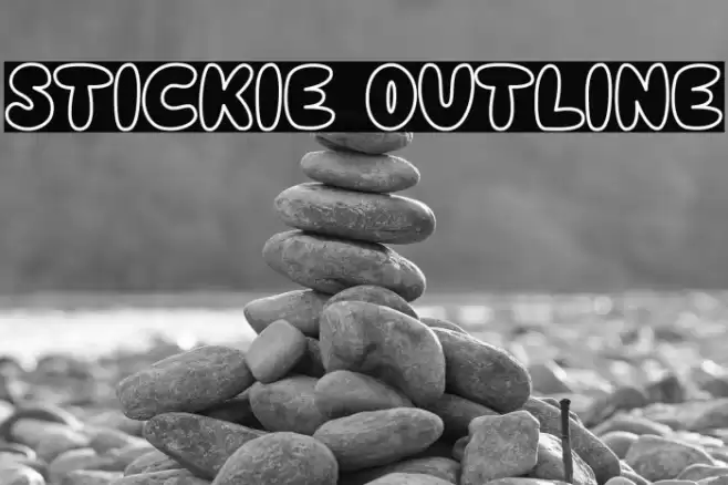 Stickie Outline Font examples