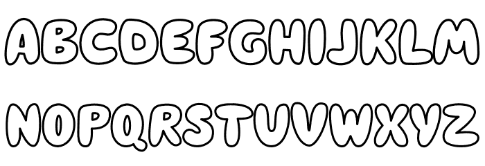 Stickie Outline Font LOWERCASE