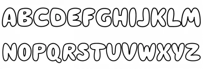 Stickie Outline Font Litere mici