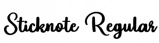 Sticknote Regular  नि: शुल्क फ़ॉन्ट्स डाउनलोड