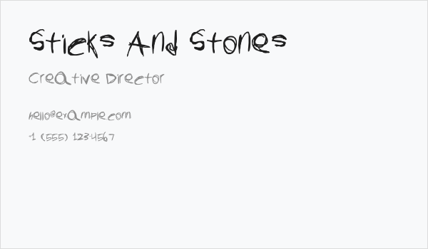 Sticks And Stones Business Card