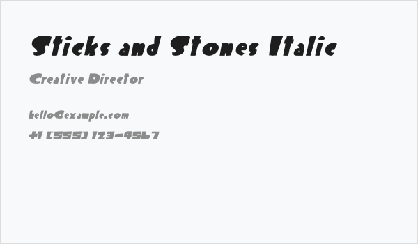 Sticks and Stones Italic Business Card