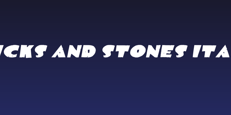 Sticks and Stones Italic Social Header
