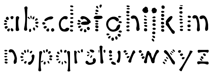 Sticks and spots Font LOWERCASE