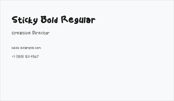 Sticky Bold Regular Business Card