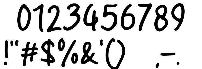 Sticky Memo Font OTHER CHARS