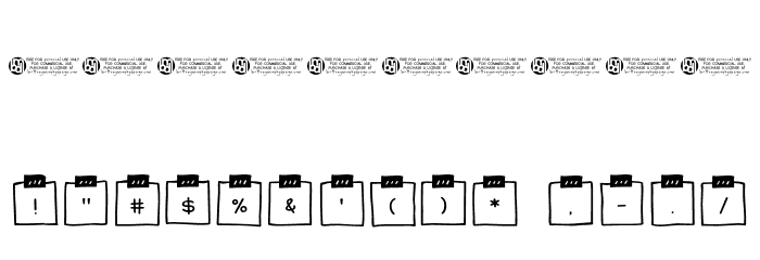 Sticky Memos Demo Two Font OTHER CHARS
