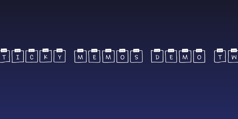 Sticky Memos Demo Two Social Header