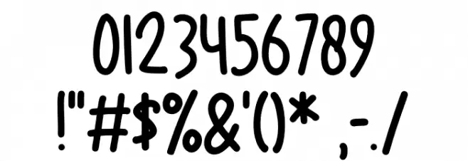 Sticky Notes Font OTHER CHARS