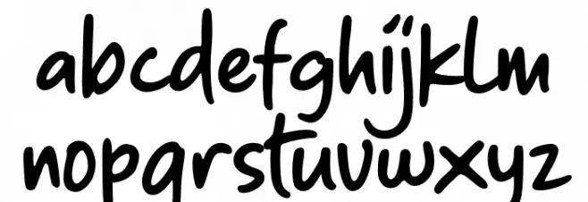 StickyNotes Schriftart Kleinbuchstaben