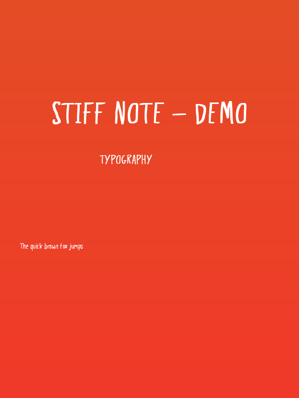 Stiff Note - Demo Poster