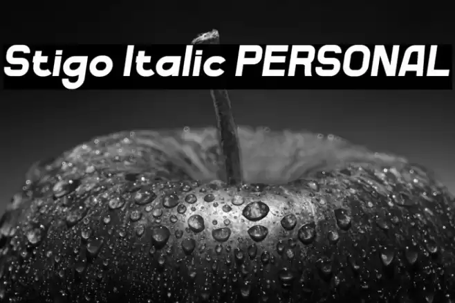 Stigo Italic PERSONAL Font examples