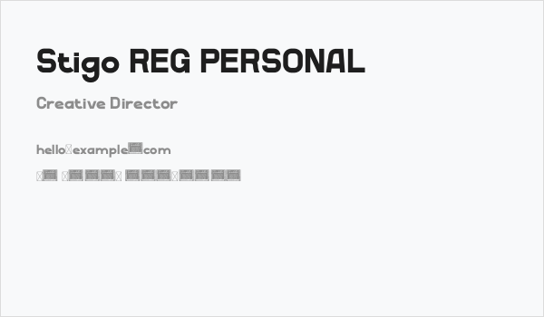 Stigo REG PERSONAL Business Card
