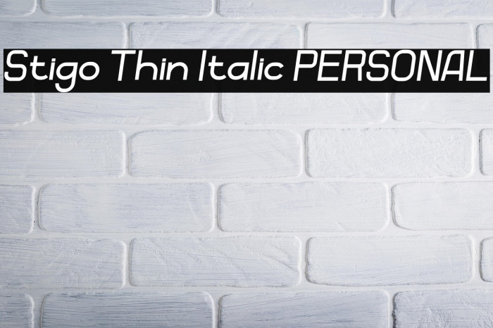 Stigo Thin Italic PERSONAL Example 2