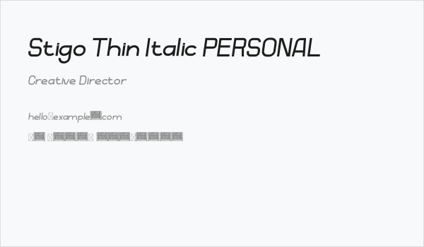 Stigo Thin Italic PERSONAL Business Card