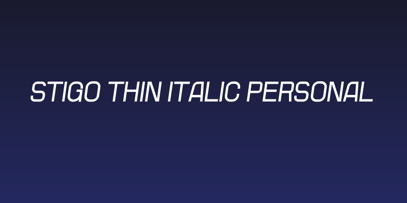 Stigo Thin Italic PERSONAL Social Header