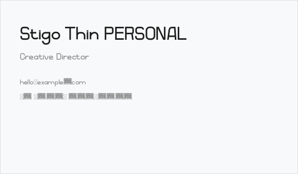 Stigo Thin PERSONAL Business Card