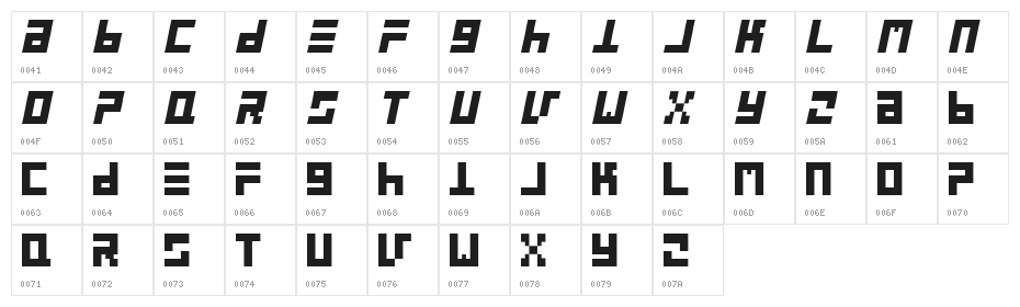 Still Font Character Map