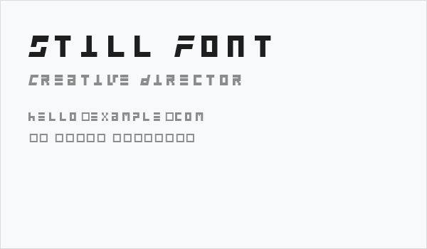 Still Font Business Card