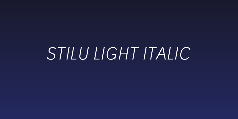 Stilu Light Italic Social Header
