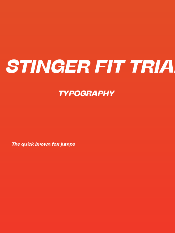 Stinger Fit Trial Bold Italic Poster