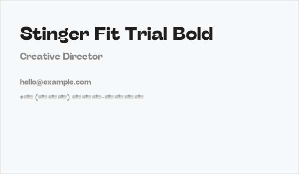 Stinger Fit Trial Bold Business Card