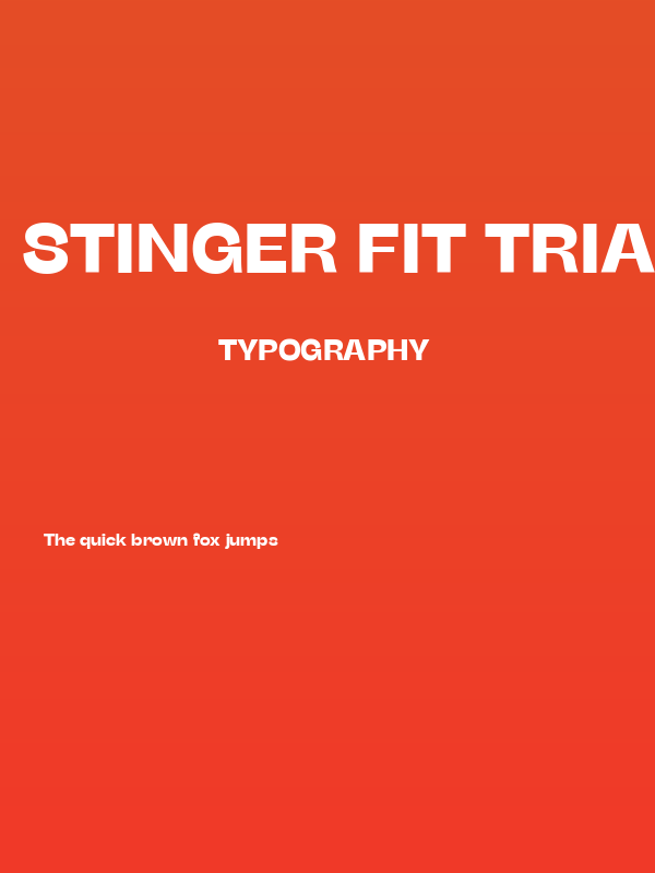 Stinger Fit Trial Bold Poster