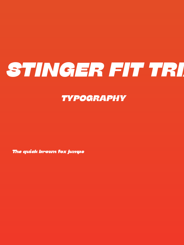 Stinger Fit Trial Heavy Italic Poster