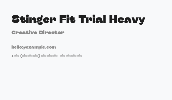 Stinger Fit Trial Heavy Business Card