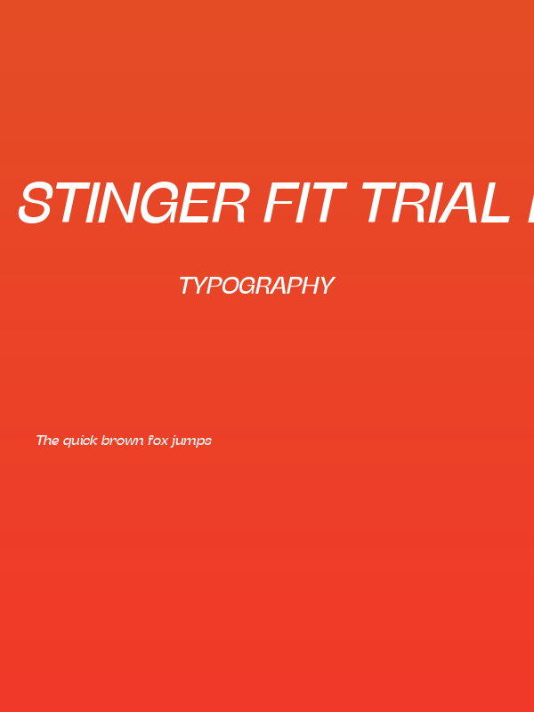 Stinger Fit Trial Italic Poster