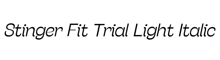 Stinger Fit Trial Light Italic  Скачать бесплатные шрифты