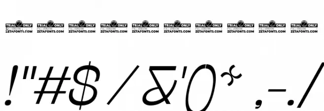 Stinger Fit Trial Light Italic Font OTHER CHARS