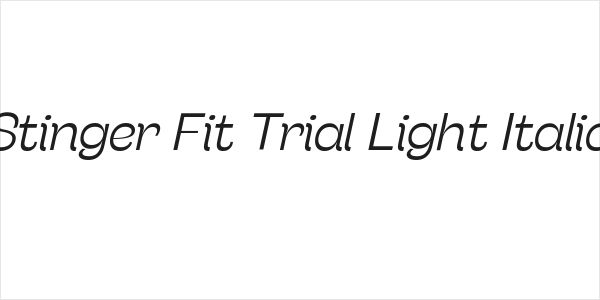 Stinger Fit Trial Light Italic Logo