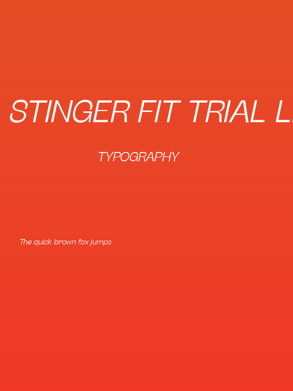 Stinger Fit Trial Light Italic Poster