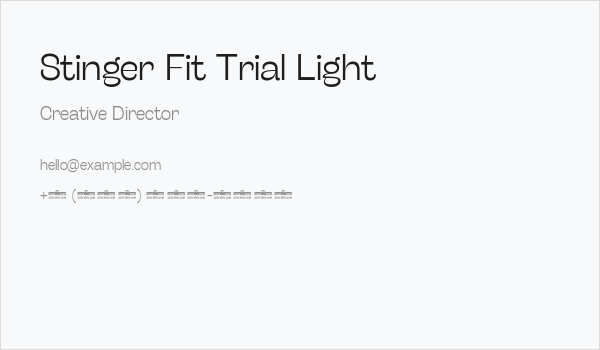Stinger Fit Trial Light Business Card