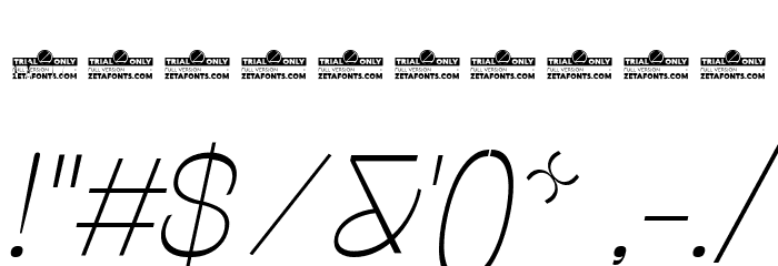 Stinger Fit Trial Thin Italic Font OTHER CHARS