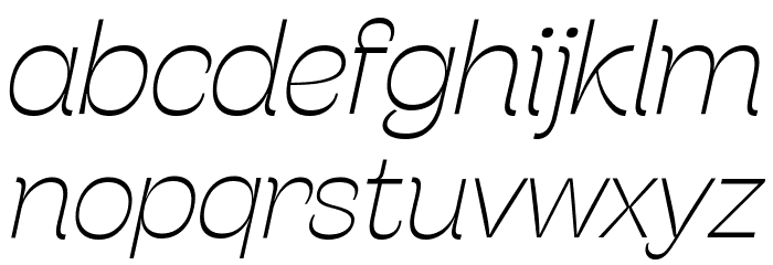 Stinger Fit Trial Thin Italic Font LOWERCASE