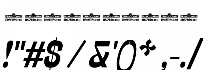 Stinger Slim Trial Bold Italic Font OTHER CHARS