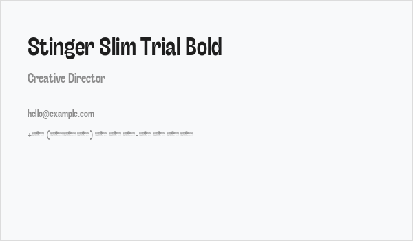Stinger Slim Trial Bold Business Card