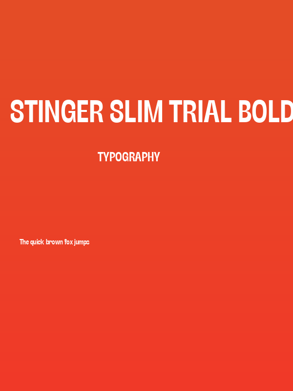 Stinger Slim Trial Bold Poster