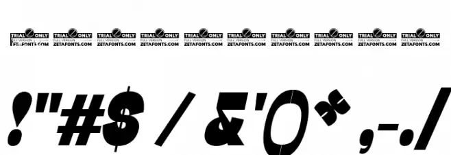 Stinger Slim Trial Heavy Italic Font OTHER CHARS