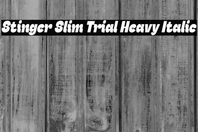 Stinger Slim Trial Heavy Italic Font examples