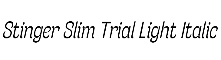 Stinger Slim Trial Light Italic  Frei Schriftart Herunterladen