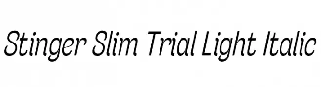 Stinger Slim Trial Light Italic  免费字体下载