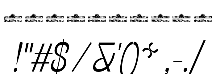 Stinger Slim Trial Light Italic Font OTHER CHARS