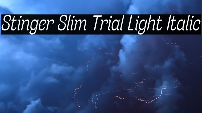 Stinger Slim Trial Light Italic Example 1