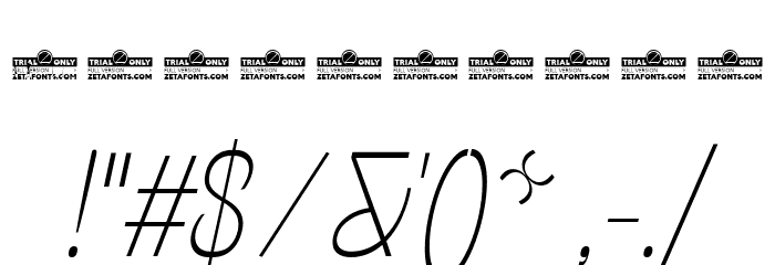 Stinger Slim Trial Thin Italic Font OTHER CHARS