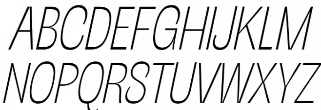Stinger Slim Trial Thin Italic 字体 大写