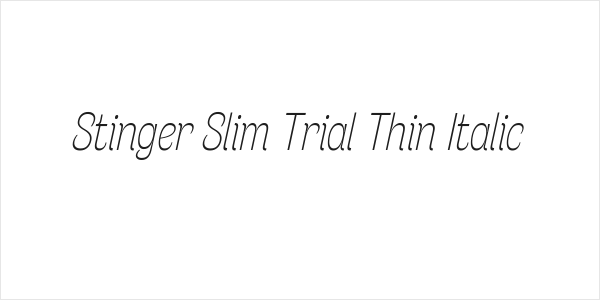 Stinger Slim Trial Thin Italic Logo